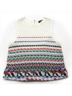 Chanel Karl Lagerfeld Cropped Knit Top Tank Top Sleeveless 34 Sweater